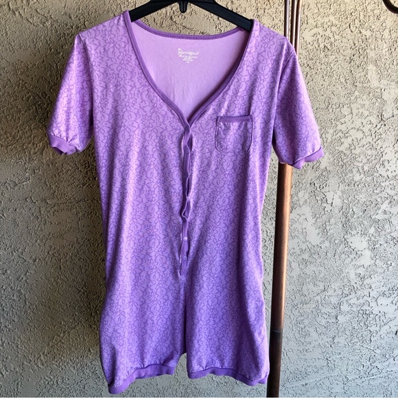 Pajamagram Lavender Shorts Onsie Size S - Picture 1 of 8